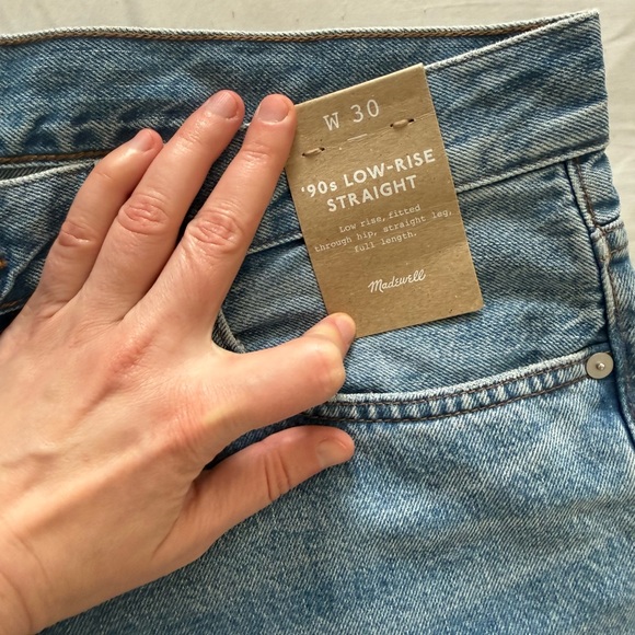 NWT Madewell The Low Rise 90s Straight Jean in Arlee Wash | size 30 - Picture 7 of 11